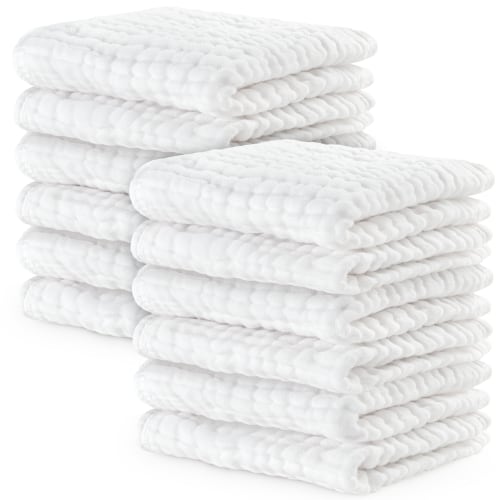 Muslin Washcloths in White – Comfy Cubs