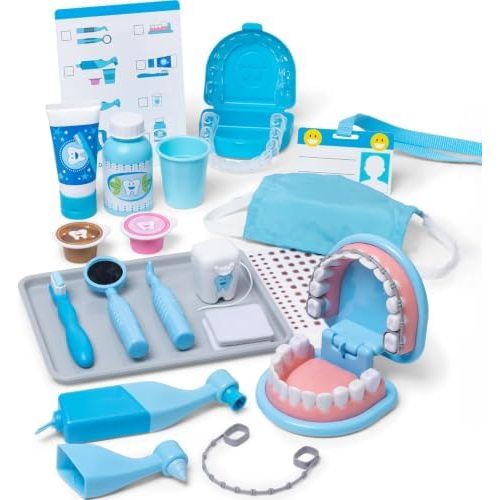 Melissa & Doug Super Smile Dentist Play Set, 25-Piece Dentist Kit with Oversized Teeth, Large Tools & Accessories, Kids Toys for Girls & Boys 3+