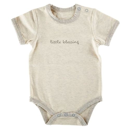 Stephan Baby Inspirational Heather Snapshirt-Style Diaper Cover, Little Blessing, Gray/Cream, 0-3 Months