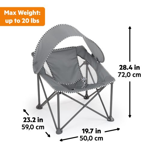 My Home Finds Bright Starts Pop 'N Chill Portable Infant Beach Chair, Travel Seat with UPF 50+ Canopy, Indoor/Outdoor Baby Seat, Grey, 0‑6 Months - Bright Starts Pop 'N Chill Portable Infant Beach Chair, Travel Seat with UPF 50+ Canopy, Indoor/Outdoor Bab