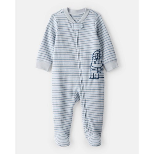 Baby Boy Walrus 100% Cotton Long-Sleeve Snug Fit Sleep & Play Pajamas - Blue | Carter's