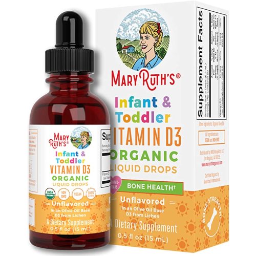 Vitamin D USDA Organic | Up to 4 Month Supply | Vitamin D3 Liquid | Sugar Free | Liquid Vitamin D Drops Immune Support for Infants & Toddlers | VIT D3 | Vegan | Gluten Free | Non-GMO | 90-150 Servings - Drops Infant & Toddler