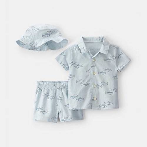 Baby Boy Carter's 3-Piece Shark Top, Shorts & Hat Set