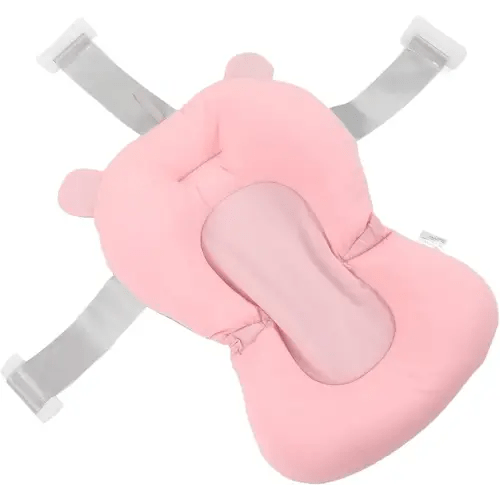 Baby Bath Seat Cushion, Foldable Adjustable Infant Bath Supporter Floating Baby Bath Cushion Newborn Baby Bath Pad for 0-12 Months Newborn (Bear)