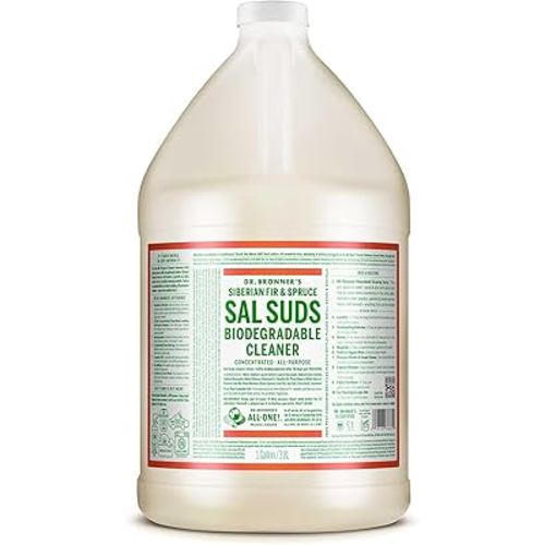 Dr. Bronner's - Sal Suds Biodegradable Cleaner (1 Gallon) - All-Purpose, Pine Cleaner for Floors, Laundry and Dishes, Concentrated, Cuts Grease and Dirt, Powerful Formula