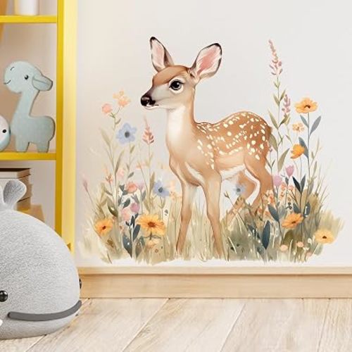 Fawn Baby Deer Wall Decal Woodland Animal Wall Sticker