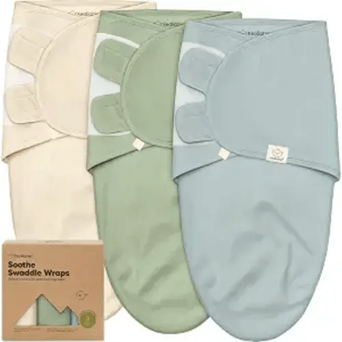 KeaBabies 3-Pack Organic Baby Swaddles for Newborns, Infant (Slate, 0-3M)