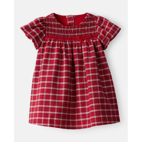 Baby Girl Special Occasion Plaid Print Short-Sleeve Dress - Red - Carter's | Carter's