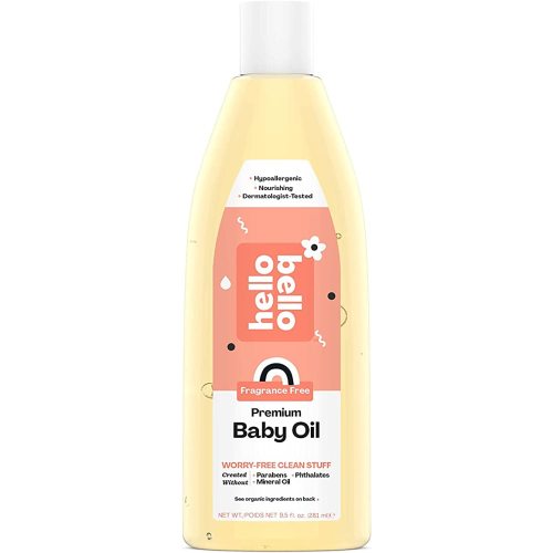 Amazon.com: Hello Bello Fragrance Free Baby Oil | Hypoallergenic, Lightweight & Non-Greasy, Plant-Derived Ingredients, No Mineral Oil or Petrochemicals for Babies and Kids | 9.5 FL Oz : Baby