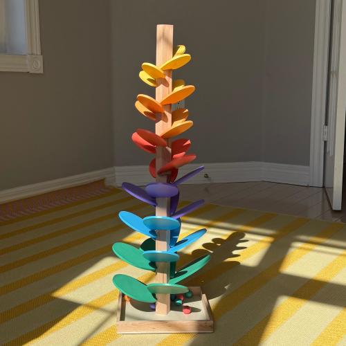 Marble Run. Montessori Marble Tree. Early Educational and Montessori wooden toy that Makes Sound and Music. Toddler toy. Rainbow Colour.