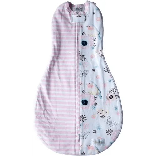 Woombie Grow with Me Baby Swaddle, Convertible Swaddle Fits 0-9 Months, Expands to Wearable Blanket Up to 18 Months, Birds & Stripes