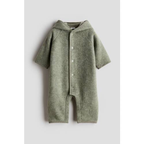 WOOL-BLEND FLEECE BUNTING SUIT