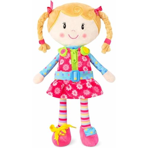 Snuggle Stuffs Sugar Snap Plush Learn to Dress Doll for Toddlers - 15" - Toys & Birthday Gifts for 2 Year Old Girls