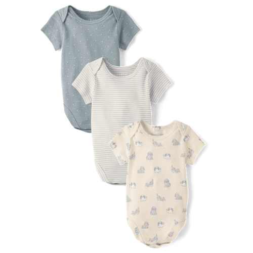 Baby Dog Bodysuit 3-Pack - Gray