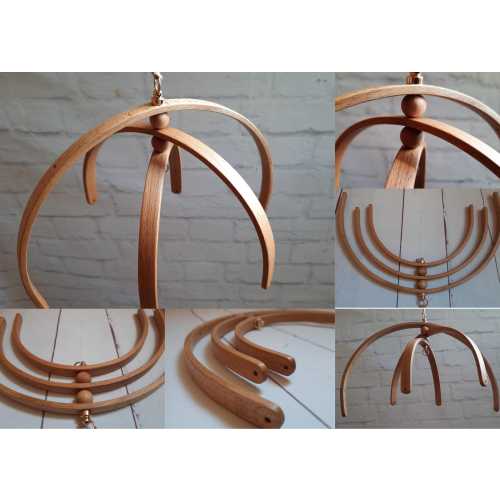 Beech round Baby Wooden mobile Beech Wooden baby mobile hanger DIY kit base DIY Natural Wood Arch Baby Mobile Hanger Nurser decor Frame Crib