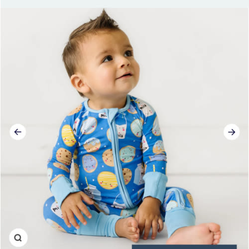 Blue Cookies & Milk Zippy - Little Sleepies