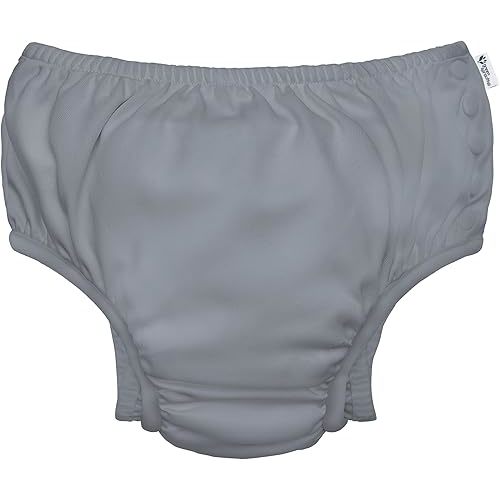 green sprouts Reusable Absorbent Baby Swim Diaper, Gray, 18 Month