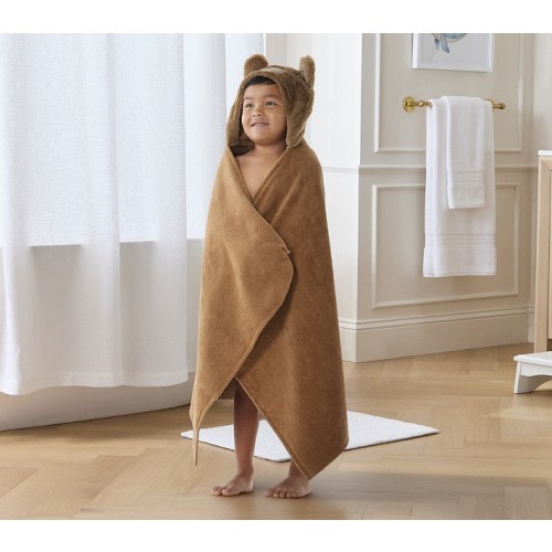 Bear Faux Fur Kid Hooded Towel