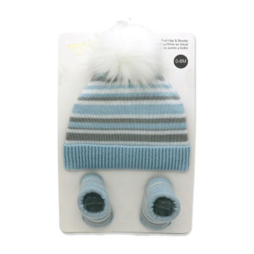 3 Stories Trading Company Baby Knit Hat & Booties - 3 Pieces