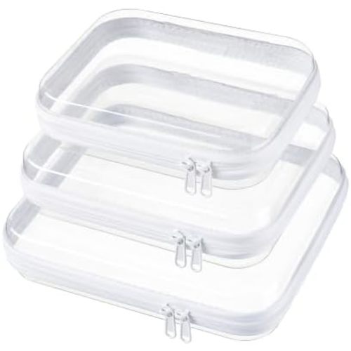 Clear Hard Shell Diaper Bag Organizer Pouches Cosmetic Bags (3 Pcs)