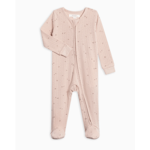 Maya Brushed Back Pointelle Footed Zipper Sleeper