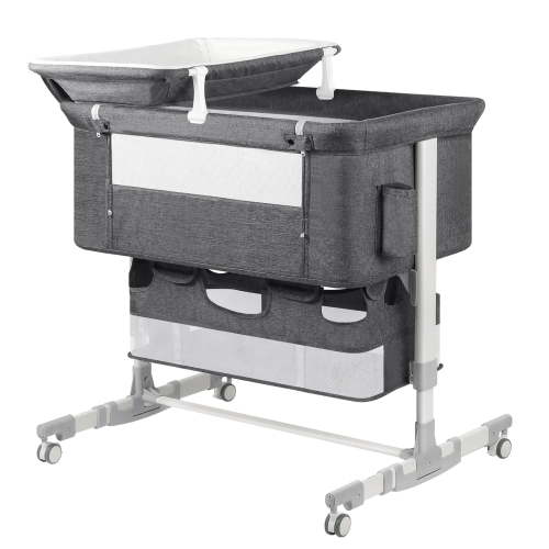 Baby Bassinet Bedside Sleeper with Diaper Changing Station + Mosquito Net + 16gallon Capacity Storage, Adjustable & Portable Bassinet Cosleeping Baby Bed