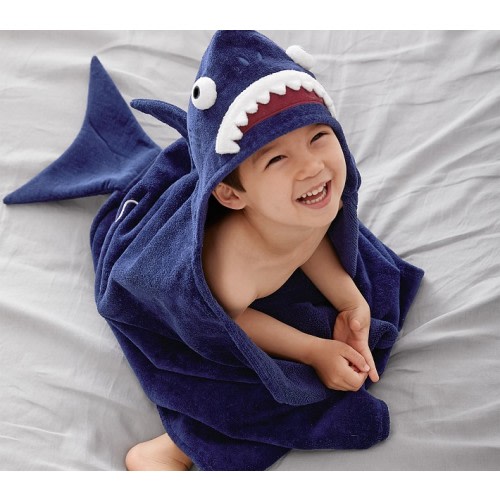 Shark Plush Kid Hooded Towel
