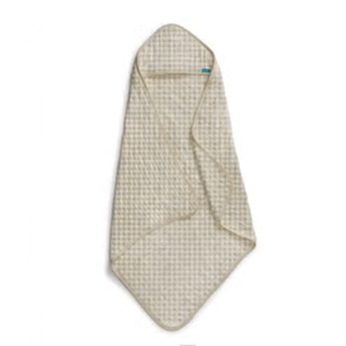 Hooded Towel Muslin Tan Houndstooth