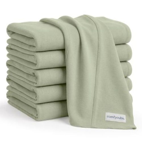 Comfy Cubs Baby Burp Cloths Set Pack of 6 - Large, 6-Layer, Ultra Absorbent Soft 100% Cotton for Infants - Sage