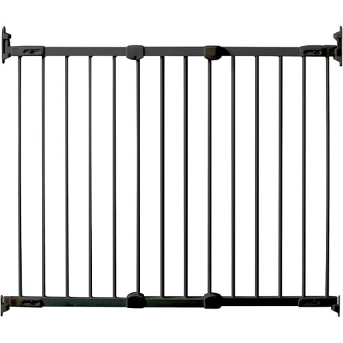 KidCo 28-42.5" Angle Mount Safeway Angeled Baby Gate for Stairs with Banister or Uneven Walls | No-Trip Top of Stairs Baby Gate No Bottom Bar | Quick-Release Mounted Hardware (Black)