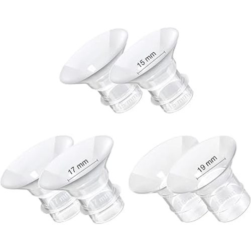 Flange Inserts 15/17/19mm 6PCS Compatible with 24mm Breast Pump Flange/Shield, Momcozy S12 Pro/S9 Pro/S12/S9, TSRETE/MomMed/Kmaier Breast Pump Replacement Parts/Accessories