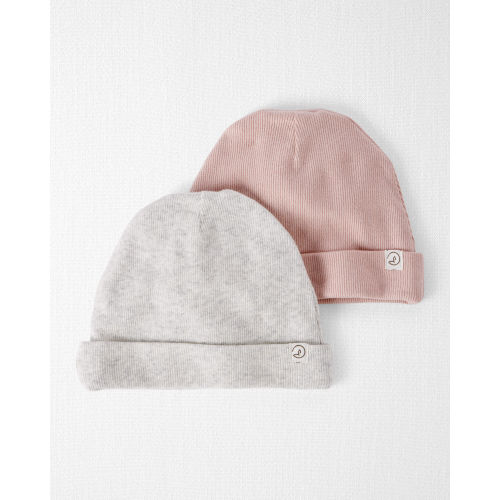 Baby 2-Pack Organic Cotton Rib Caps