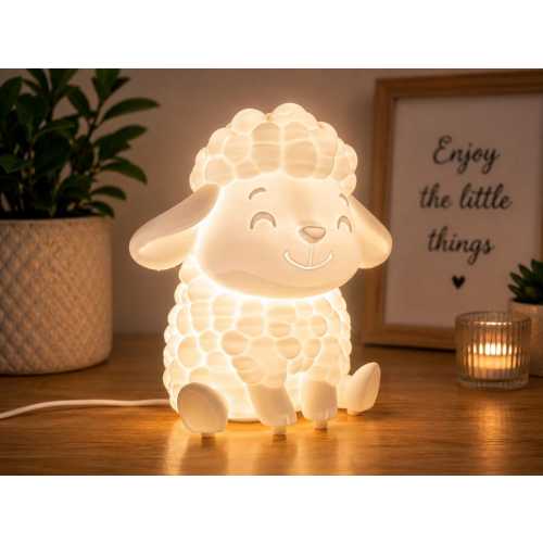 Cute Sheep Night Light | 3D Printed LED Lamb Lamp | Nursery Decor | Baby Room Night Light | Bedside Lamp | Baby Shower Gift