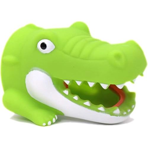 Children’s Faucet Extender Bath Spout Cover for Baby: Sink Extension Hand Washing - Kids Toddler Bathroom Bathtub Fun & Safety - Child Kitchen Accessories (Green Crocodile)
