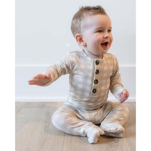 Bamboo 2 Piece Set - Sandstone Gingham – Pine Kids Co
