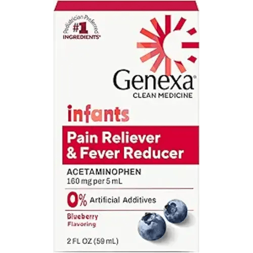 Genexa Infants Acetaminophen Made Clean, Baby Pain & Fever Reducer, 2 fl oz