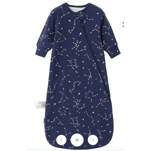 Warm Long Sleeve Sleep Sack 2.5 TOG - Organic Cotton & Camel Wool Constellation