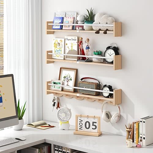 34 Inch Nursery Bookshelves - Set of 3