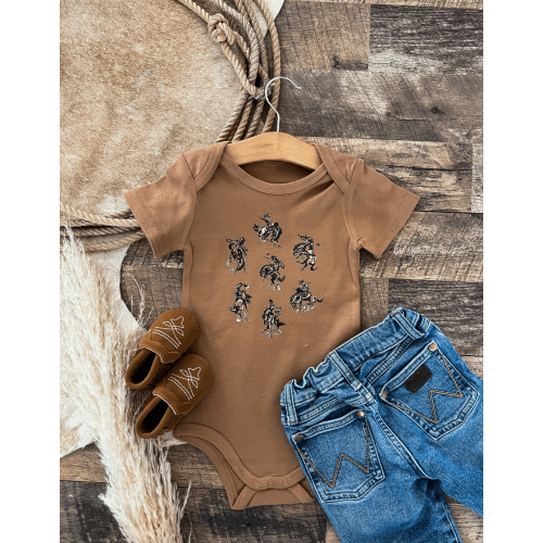 Rowdy Rodeo (S/S Onesie/ Tee)(little kid)(cognac) – theFRINGEDpineapple