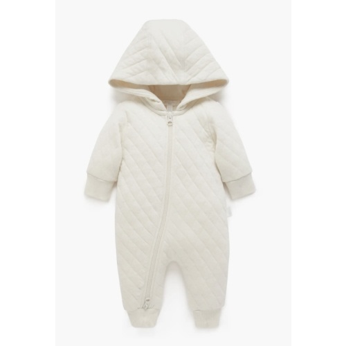 Quilted Hooded Coverall Onsie 0-3 mo.