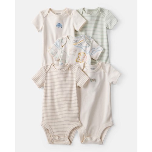 Baby Boy 5-Pack Animals Multipack Bodysuits - Ivory/Tan | Carter's