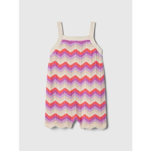 babyGap Crochet Sweater Romper in pastel multi