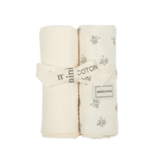 Pack Muslin Cloths Blossom Blue · Minicoton