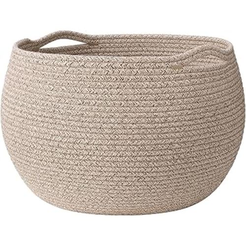 Goodpick Large Toy Storage for Kids, Woven Storage Basket for Home Decor, Baby Baskets for Baby Shower, Diaper Caddy Organizer for Nursery Living Room, Jute, 15.7"D x 10.5"H