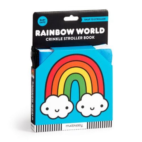 Rainbow World Crinkle Fabric Stroller Book - by Mudpuppy (Bath Book)