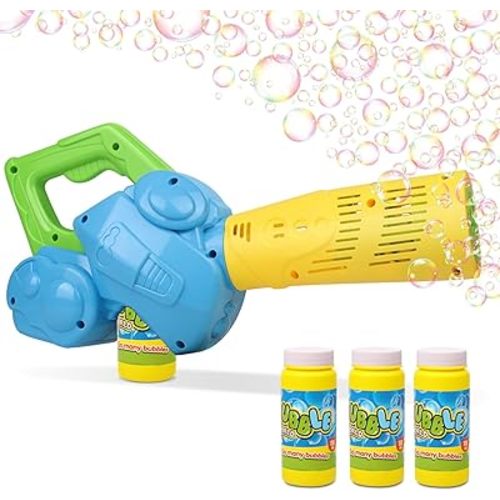 Duckura Bubble Leaf Blower, Outdoor Bubble Machine for Toddlers 1-3, Kids Bubble Gun Blower with 3 Bubble Solution, Summer Outside Yard Toy, Christmas Party Favor Birthday Gift for Age 2 3 4 Boy Girl