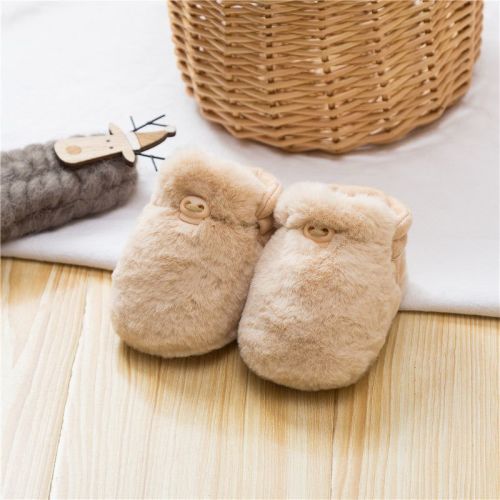 MyKids-USA Newborn Baby Solid Color Plush Warm Shoes Outfits In Autumn & Winter