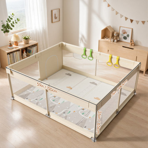 Uanlauo Extra Large 59"x71" Baby Playpen – Spacious Indoor Play Yard With Breathable Mesh, Sturdy Frame & Anti-slip Base – Safe Activity Zone For Toddlers And Infants & Reviews | Wayfair