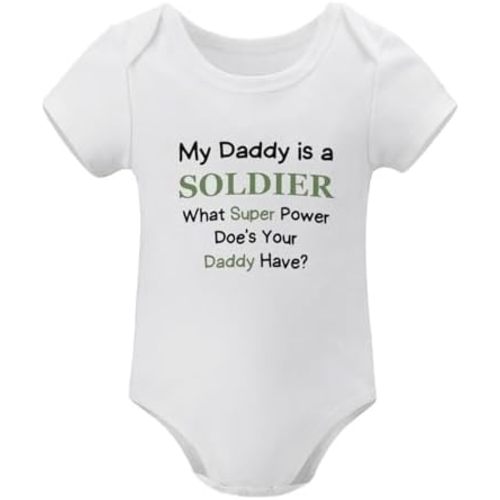 My Daddy Is A Soldier Romper for Baby Funny Infant Boy Girl Bodysuits Newborn Clothes