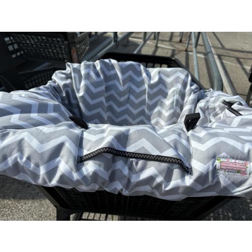 Twin  Shopping Cart Cover for 2 children... gray chevron or your choice of fabric from my shop...MichaelMoooDesign